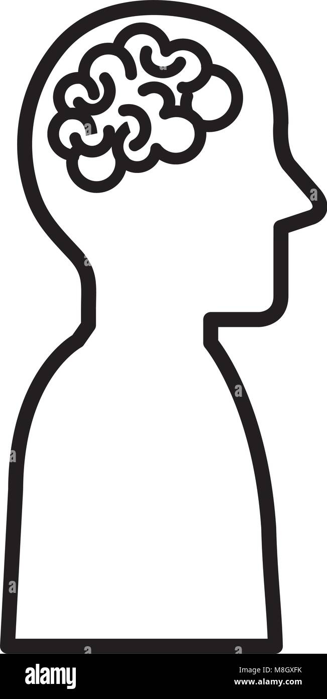 human profile with brain vector illustration design Stock Vector Image ...