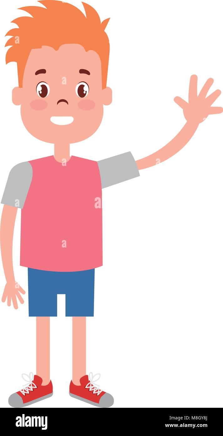 happy little boy character vector illustration design Stock Vector ...
