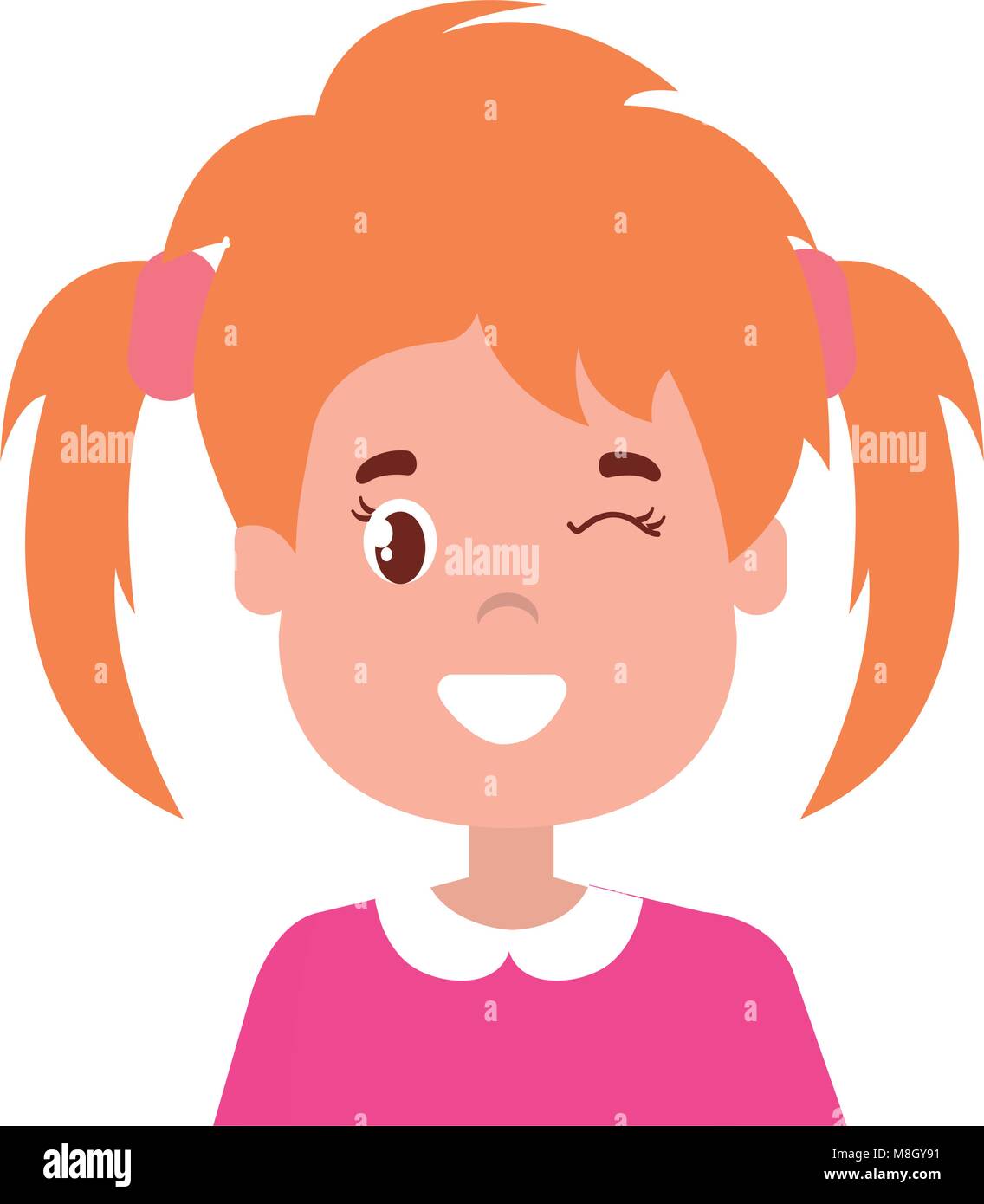 happy little girl character vector illustration design Stock Vector ...