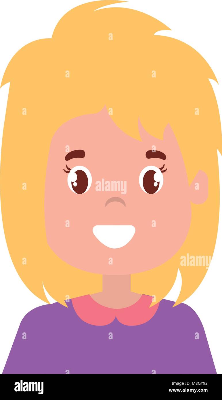 happy little girl character vector illustration design Stock Vector ...