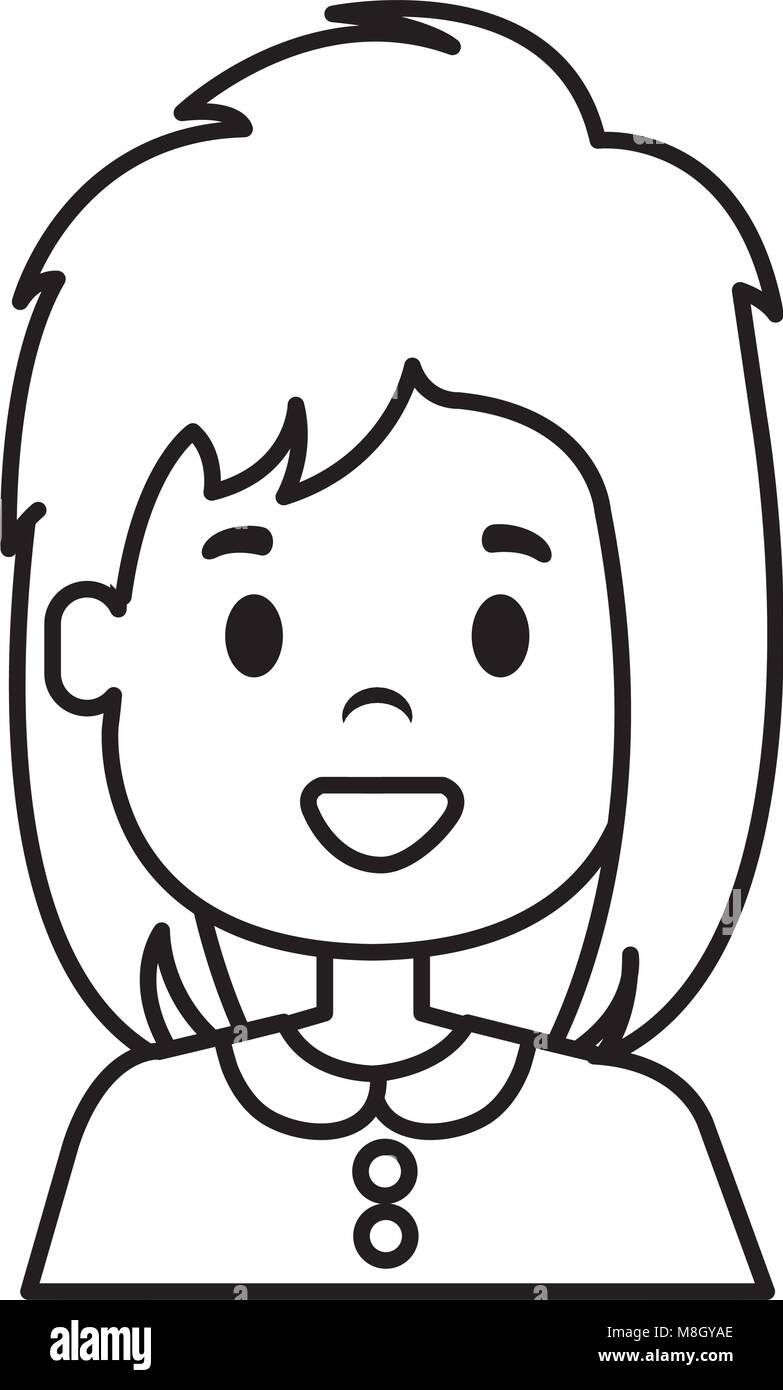 happy little girl character vector illustration design Stock Vector ...