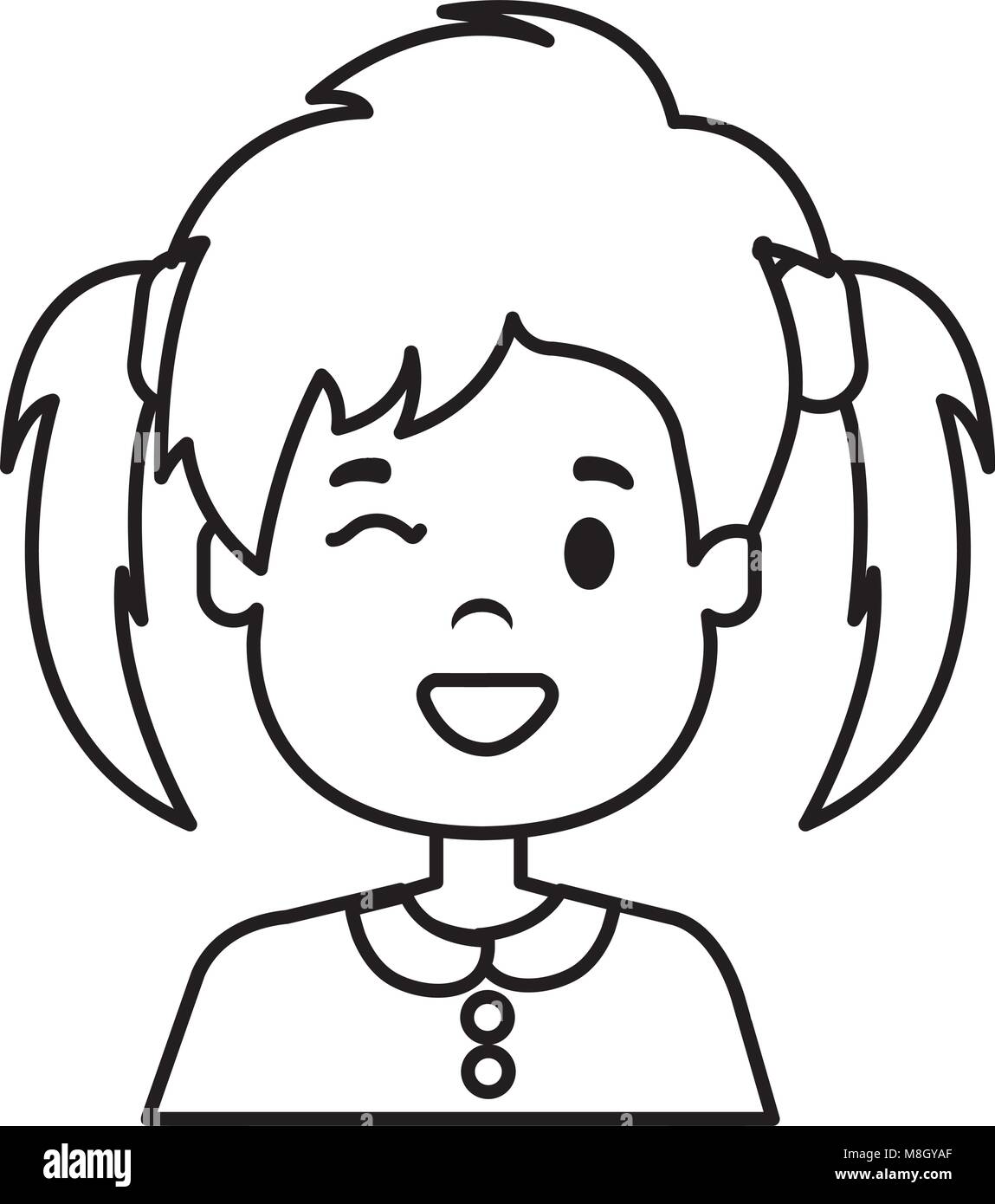 happy little girl character vector illustration design Stock Vector ...