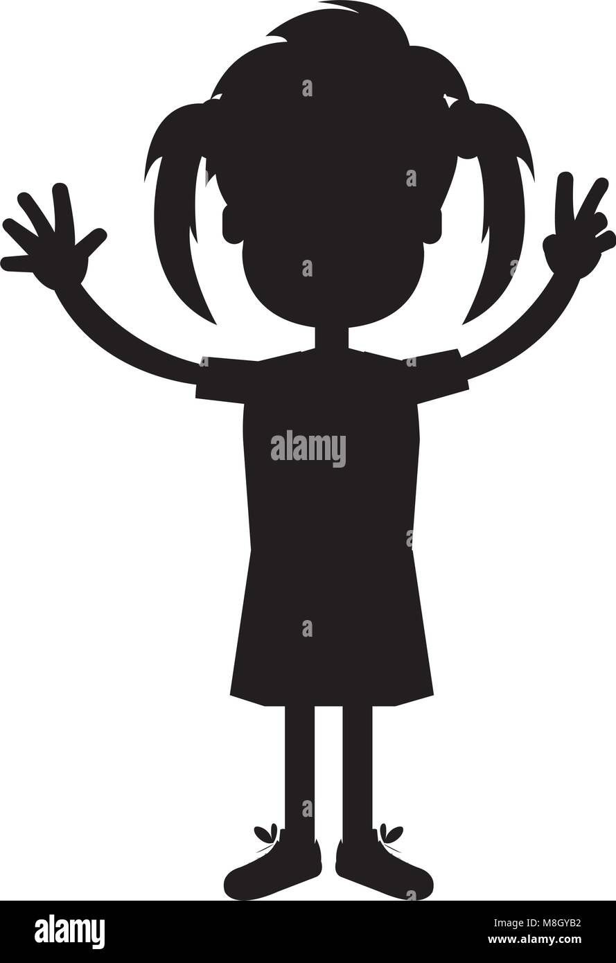 happy little girl character vector illustration design Stock Vector ...
