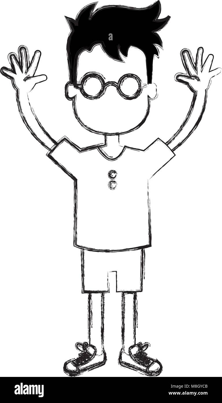 happy little boy character vector illustration design Stock Vector ...