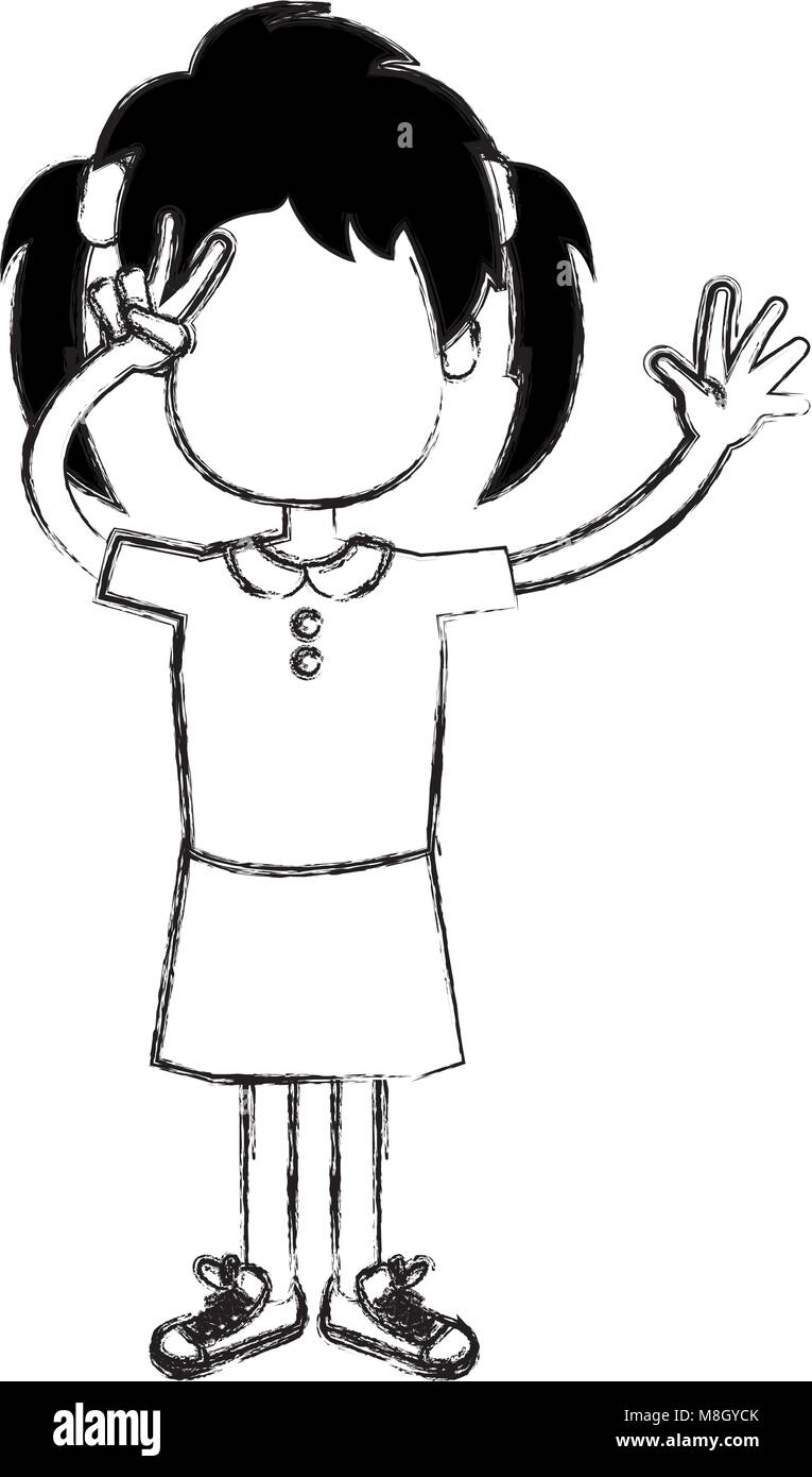 happy little girl character vector illustration design Stock Vector ...