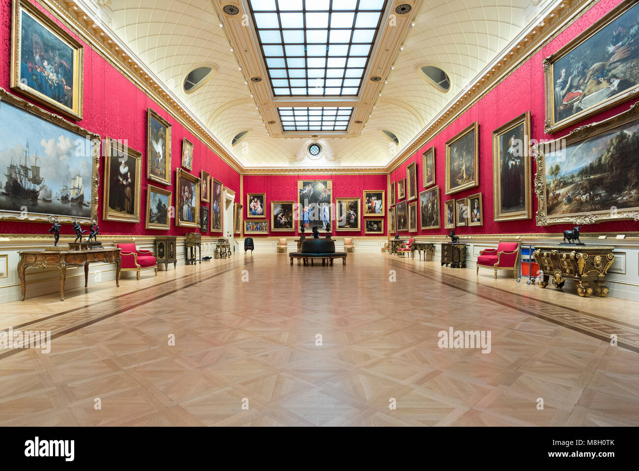 London. England. UK. The Great Gallery of the The Wallace Collection, housed at Hertford House, former townhouse of the Seymour family. Stock Photo