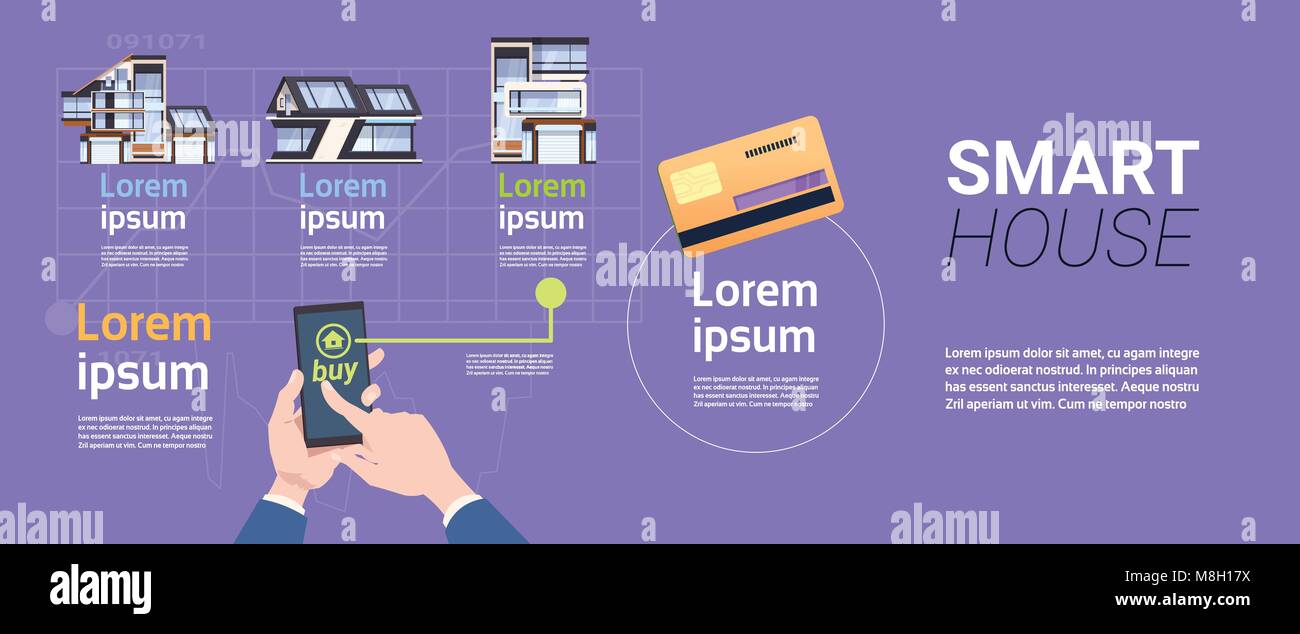 Smart Home Modern Technology On Control System Concept With Hands ...