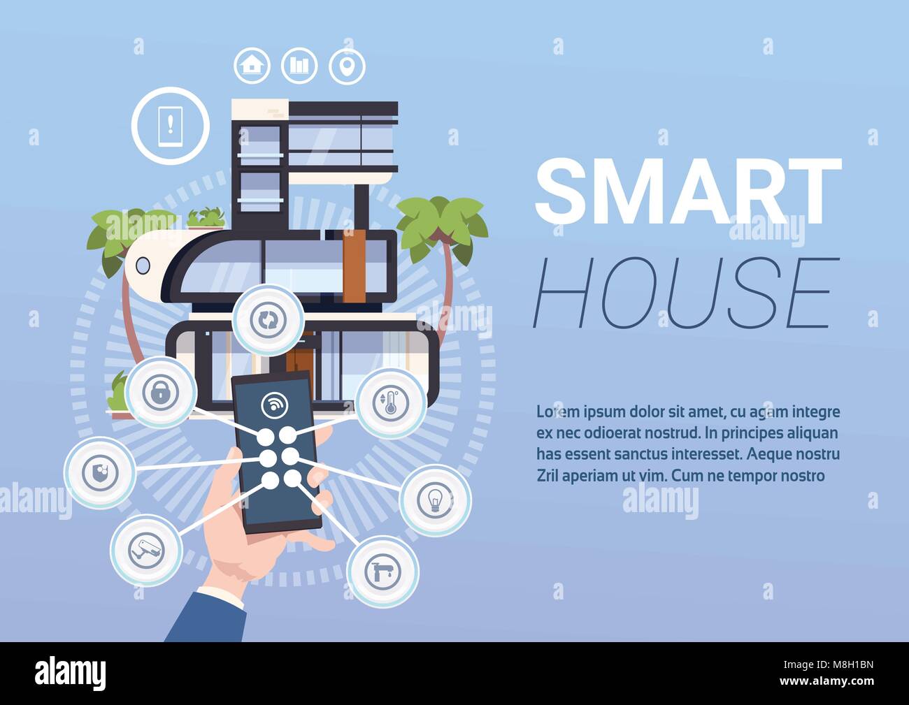 Hands Holding Smartphone With Control App Smart Home Management ...