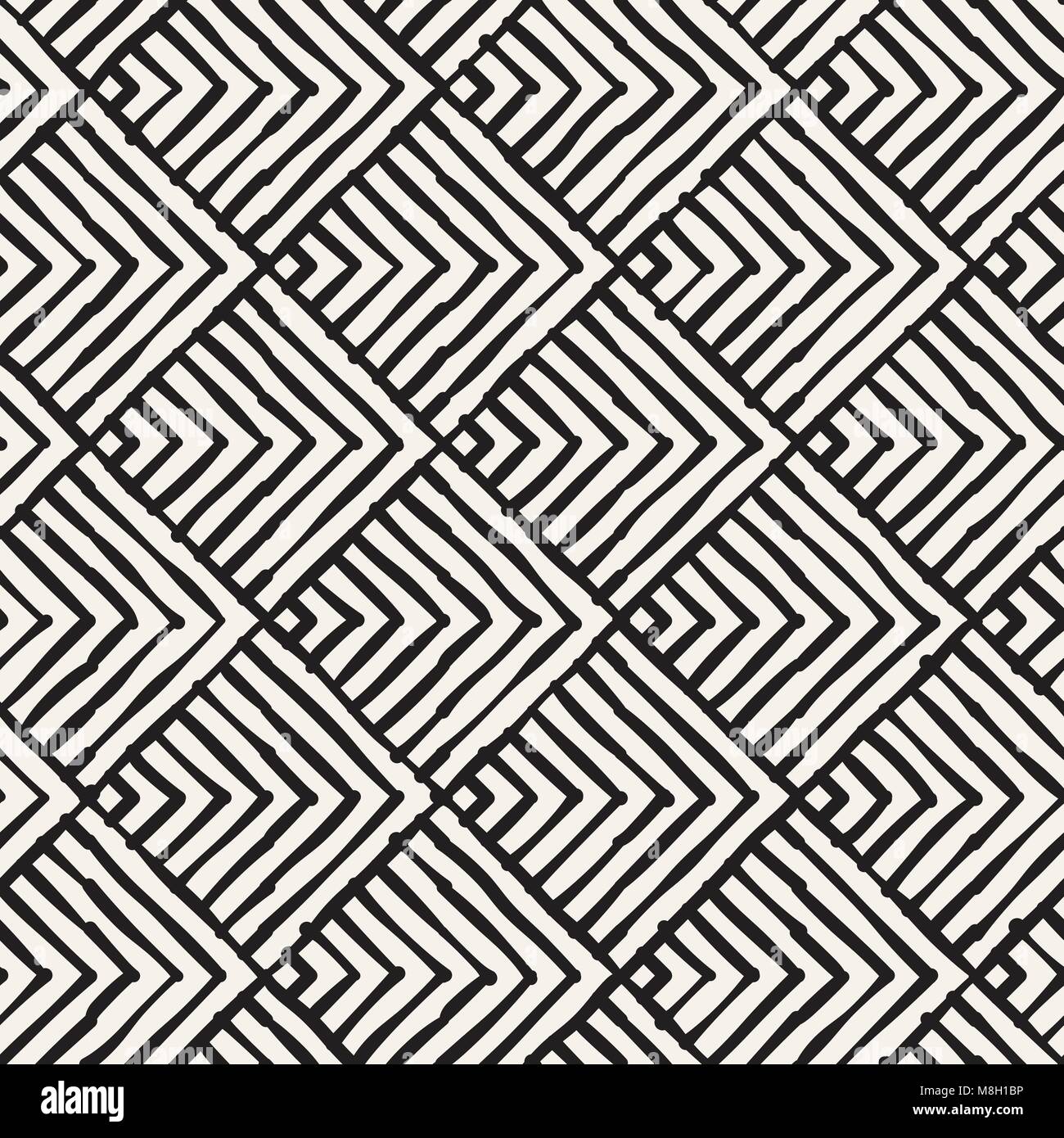 Seamless abstract hand drawn pattern. Vector freehand lines background ...