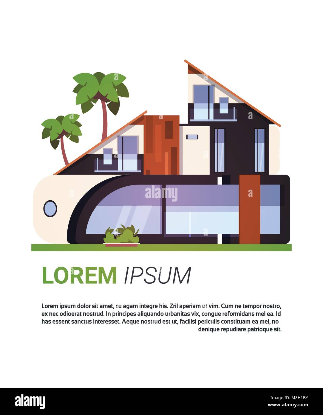 Luxury modern home exterior Stock Vector Images - Alamy