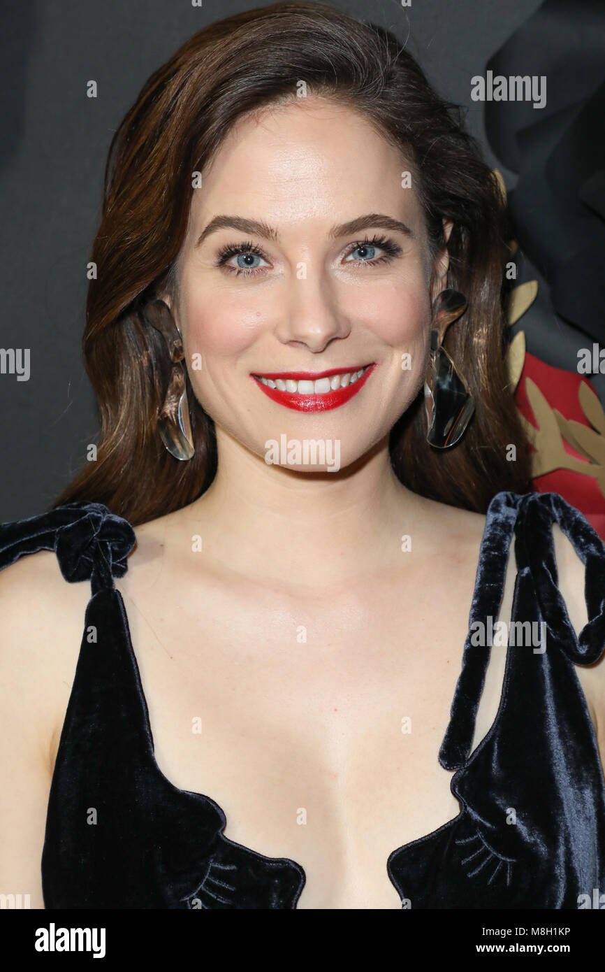 Lifetime Hosts Anti-Valentine's Bash for the Premiere of 'UnREAL' and 'Mary Kills People' held at the Eveleigh restaurant - Arrivals  Featuring: Caroline Dhavernas Where: Los Angeles, California, United States When: 13 Feb 2018 Credit: Sheri Determan/WENN.com Stock Photo