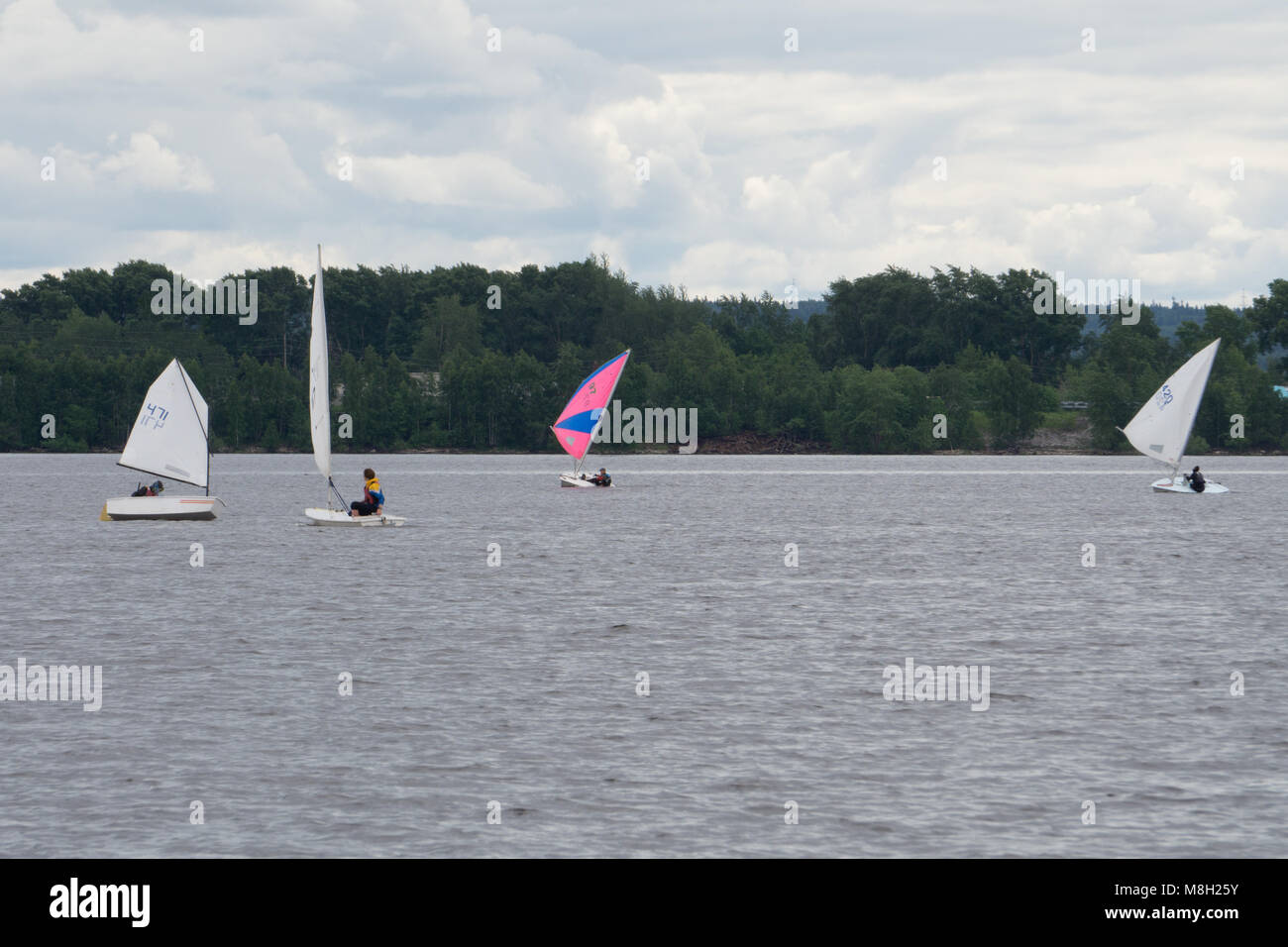 Sailing boats float in the Harbor on the water Stock Photo Alamy