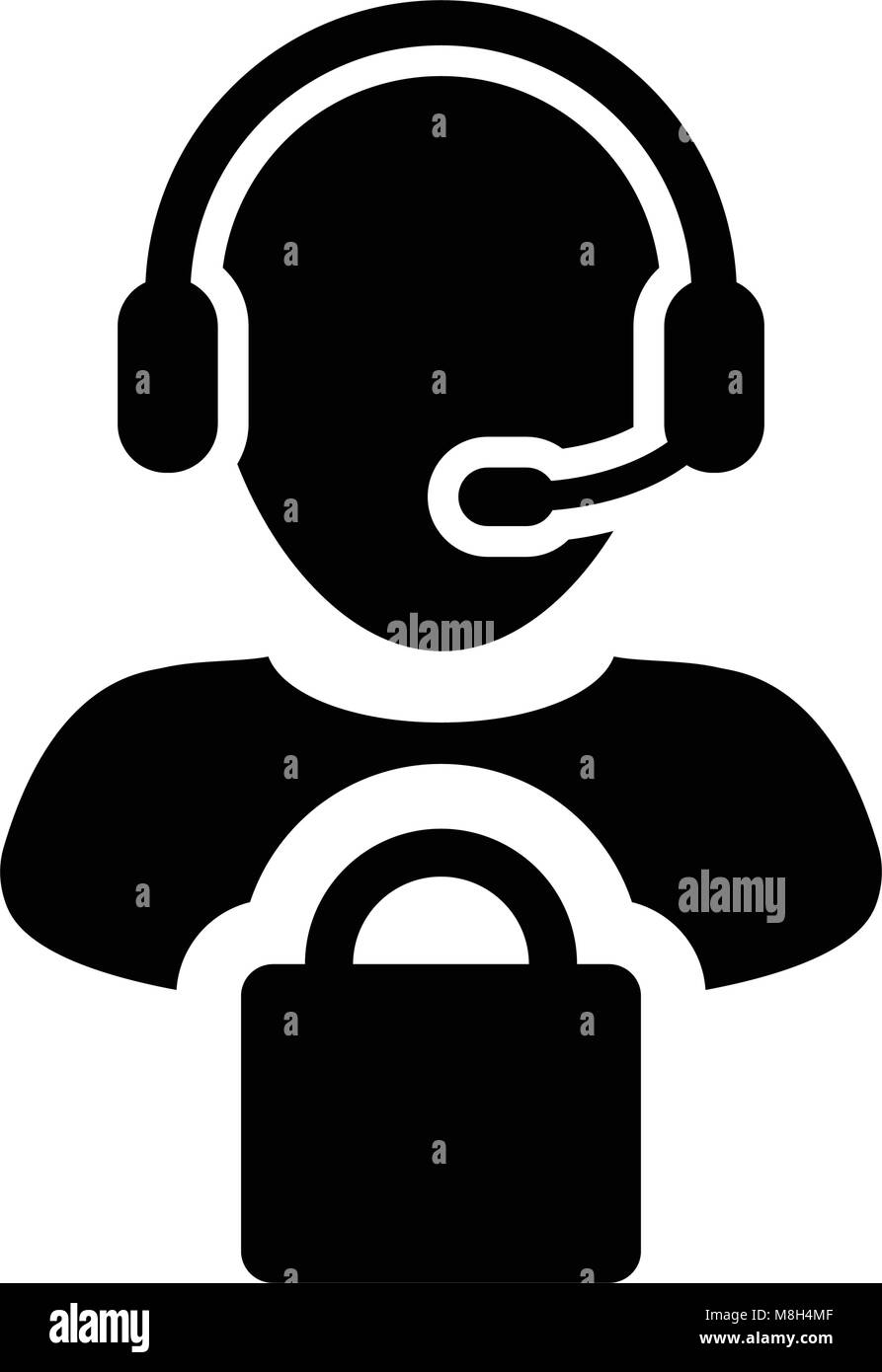 Service Icon Vector Male Operator Person Profile Avatar with Headset ...
