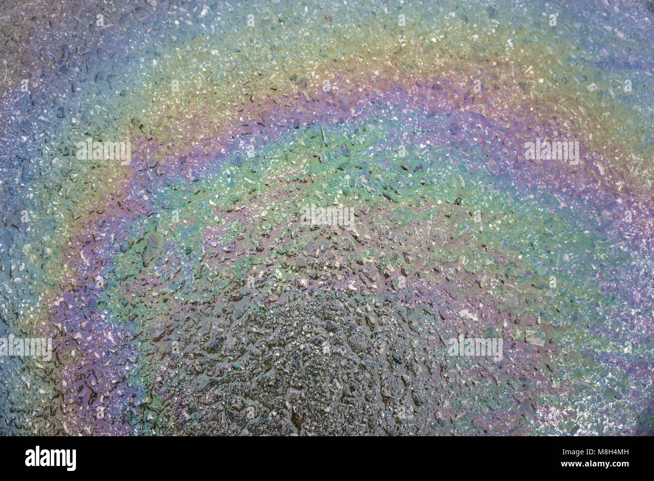 Rainbow colors created by soap, bubble, or oil makes can use background Stock Photo