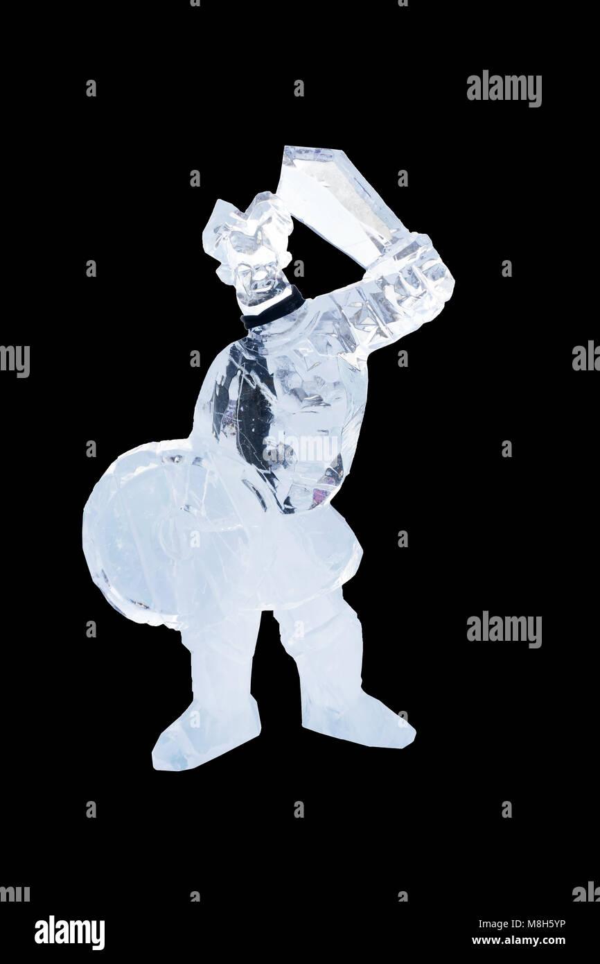 the figure of ice isolate on black background Stock Photo - Alamy