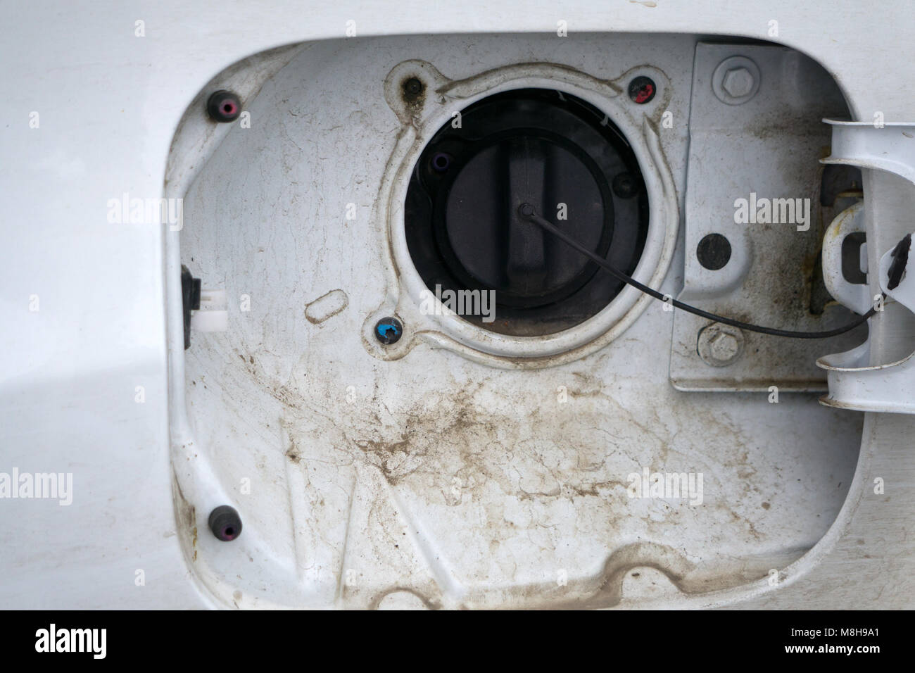 Fuel Tank Open refuel run station tanking Stock Photo Alamy