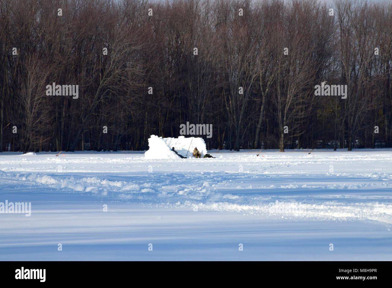 Ice fishing in Ottawa, Canada Stock Photo Alamy