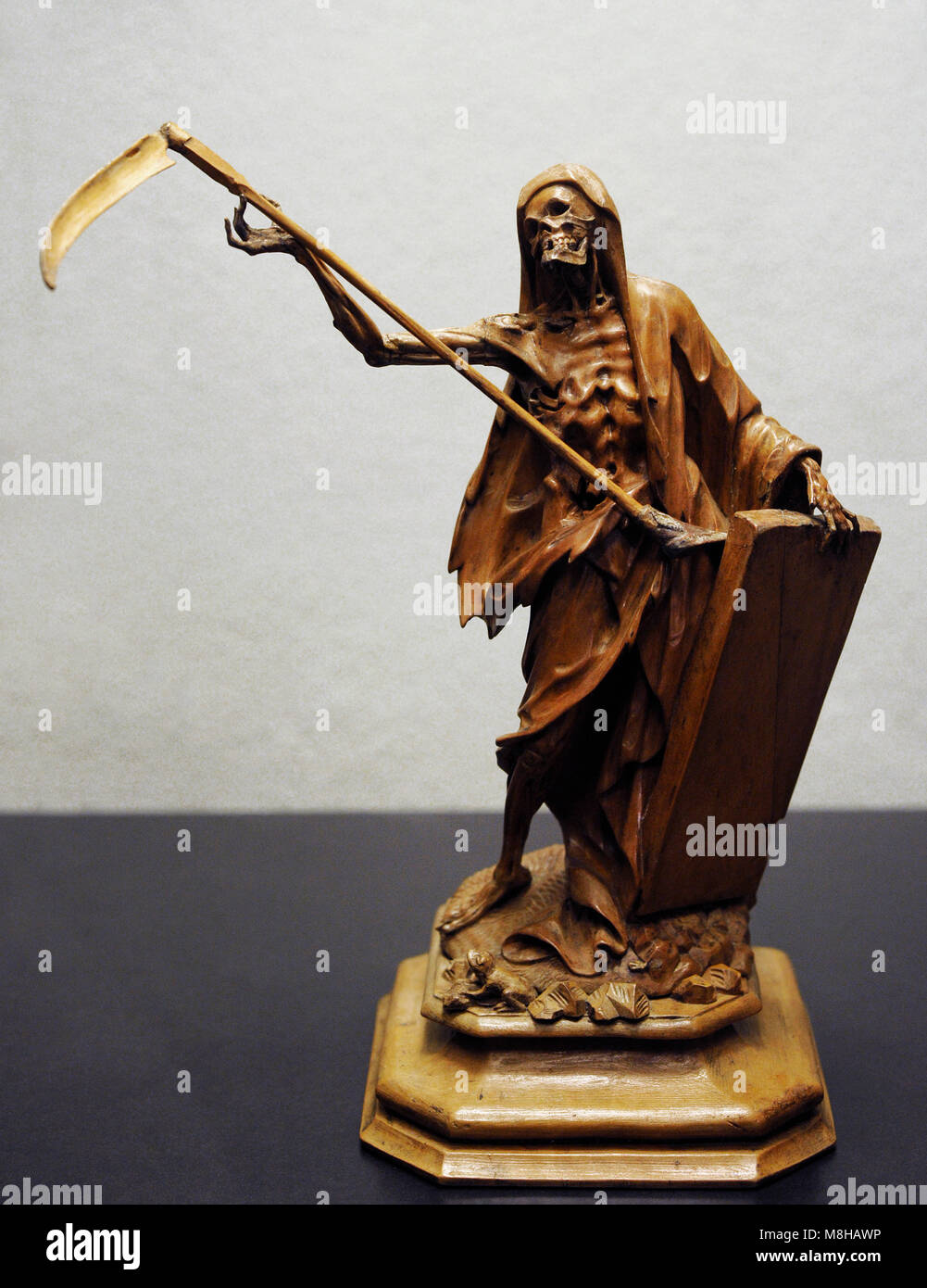 Death as the Grim Reaper. Southern Germany, 1750-1800. Wood. Museum Schnütgen. Cologne, Germany. Stock Photo