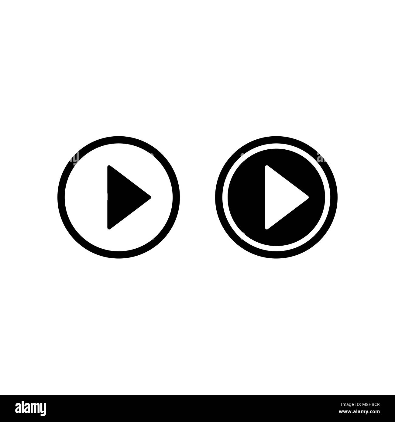 Play vector icon, video play button Stock Vector