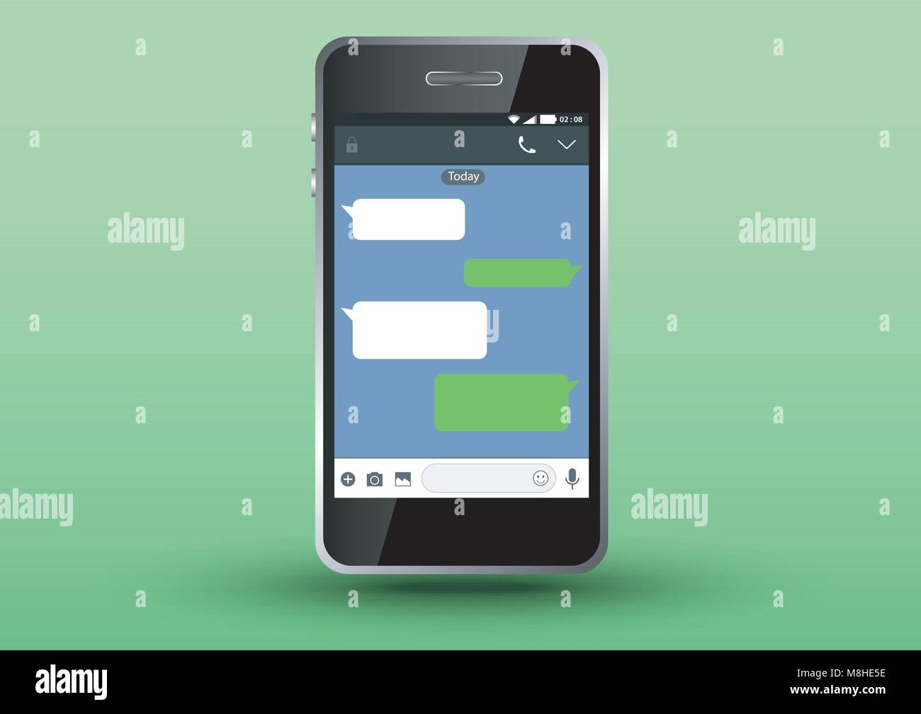 design vector of line chatting mobile app template Stock Vector