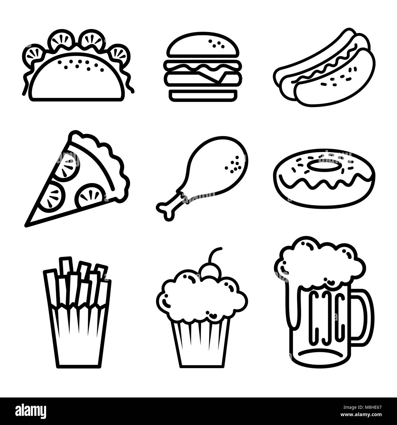fast food set icons vector illustration design Stock Vector