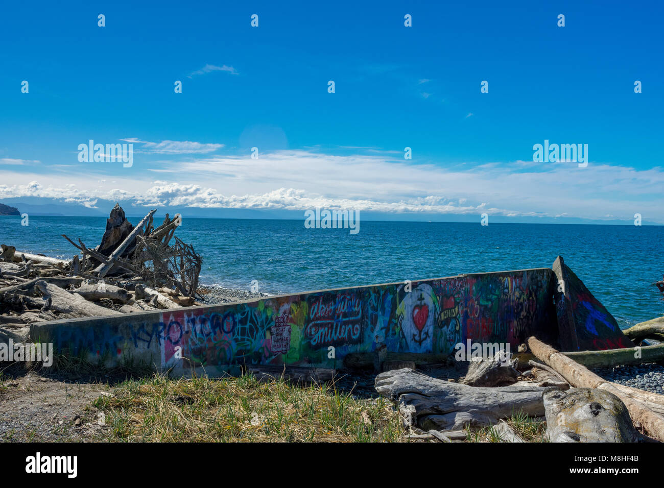 West Beach Graffiti Wall Stock Photo Alamy