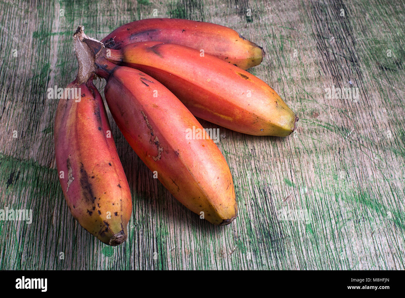 red banana variety in South America Stock Photo