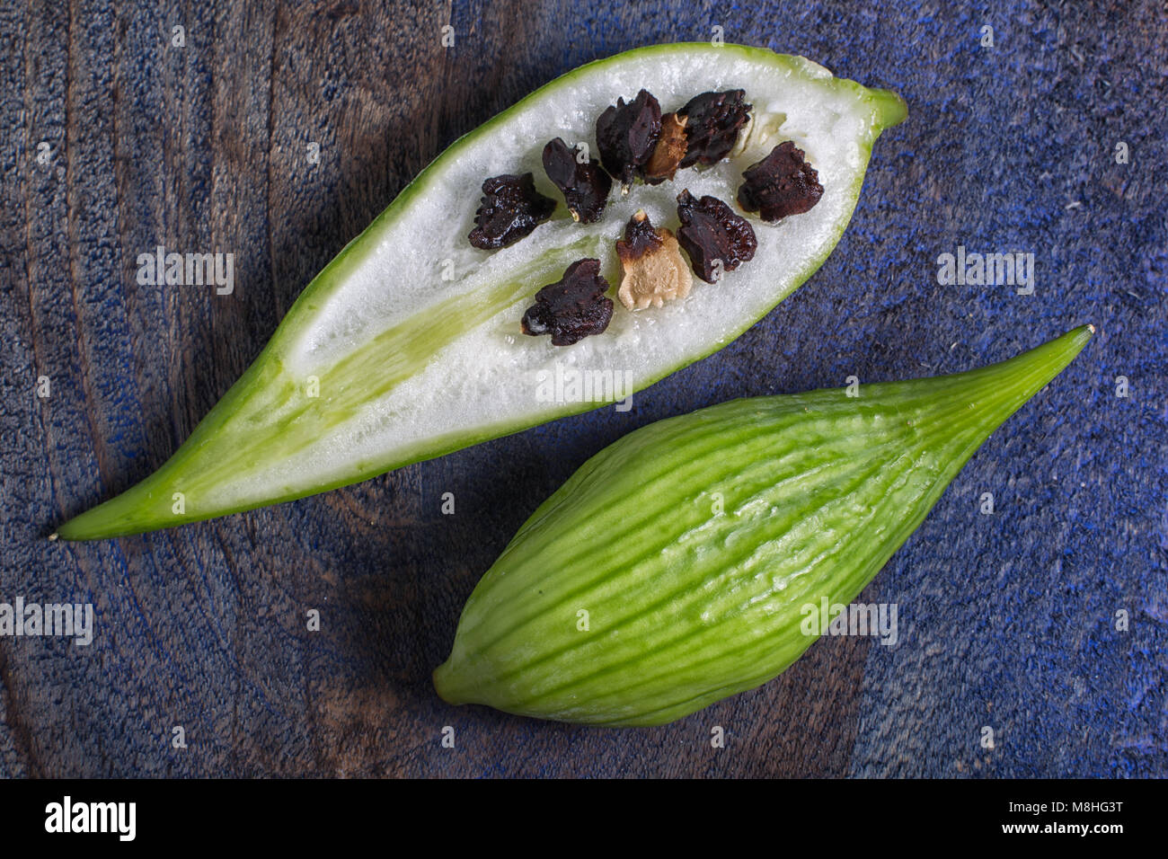 fresh raw  achocha edible plant closeup in Ecuador Stock Photo
