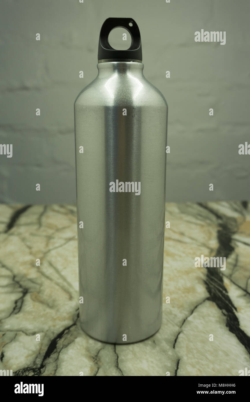 Aluminum bottle water isolated white background Stock Photo - Alamy