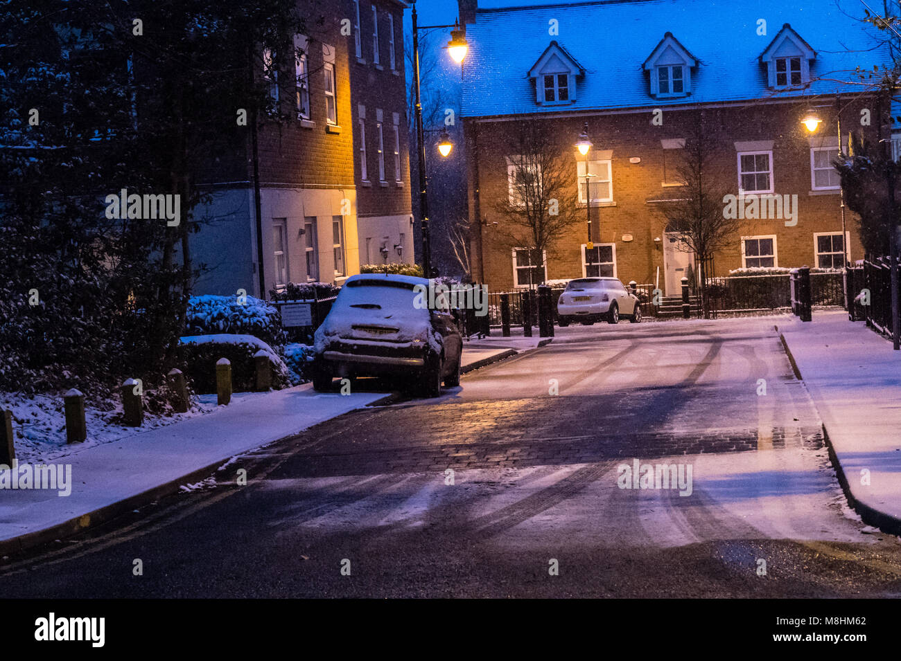 Brentwood, UK, 17 Mar 2018. Thousands of runners and numerous charities disappointed as the Brentwood Half Marathon was cancelled for the first time in 37 years due to weather as an amber weather warning is issued by the Met office for snow and high winds in Essex and the south east Credit Ian Davidson/Alamy Live News Stock Photo