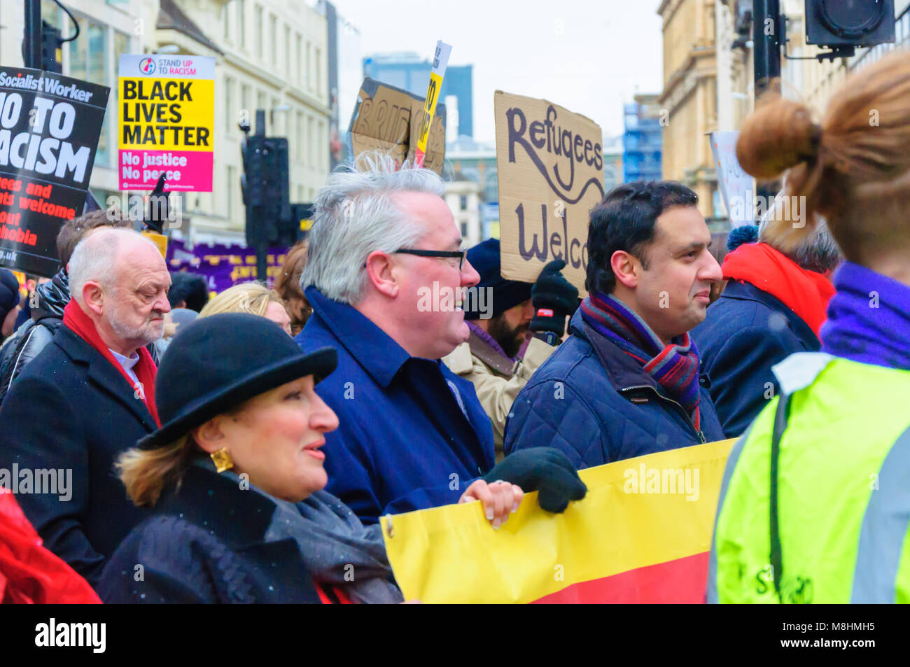 Glasgow, Scotland, UK. 17th March, 2018: Anti-racism protesters march ...