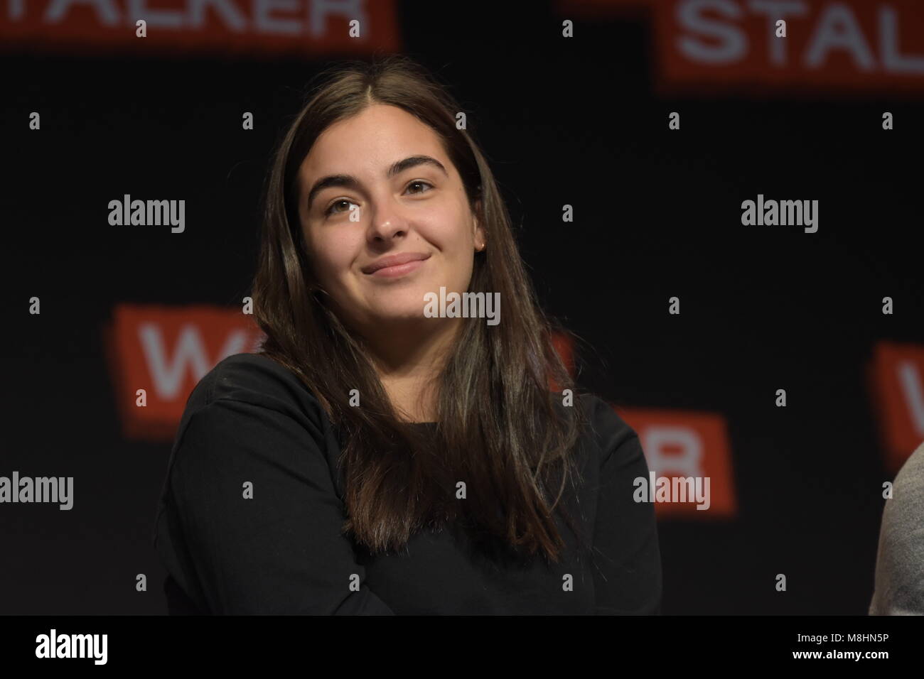 MANNHEIM, GERMANY - MARCH 17: Actress Alanna Masterson (Tara on The Walking Dead) at the Walker Stalker Germany convention. (Photo by Markus Wissmann) Stock Photo