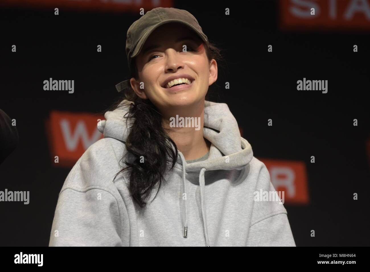 MANNHEIM, GERMANY - MARCH 17: Actress Christian Serratos (Rosita on The Walking  Dead) at the Walker Stalker Germany convention. (Photo by Markus Wissmann  Stock Photo - Alamy