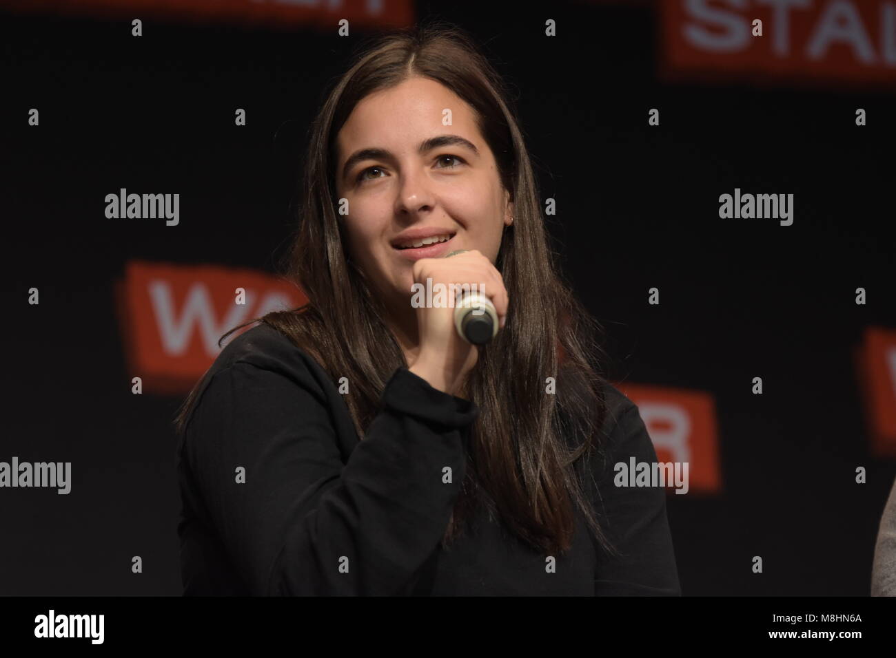 MANNHEIM, GERMANY - MARCH 17: Actress Alanna Masterson (Tara on The Walking Dead) at the Walker Stalker Germany convention. (Photo by Markus Wissmann) Stock Photo