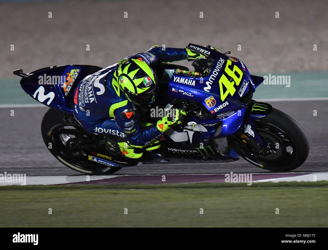 Doha, Qatar. 17th Mar, 2018. Italian MotoGP rider Valentino Rossi of ...