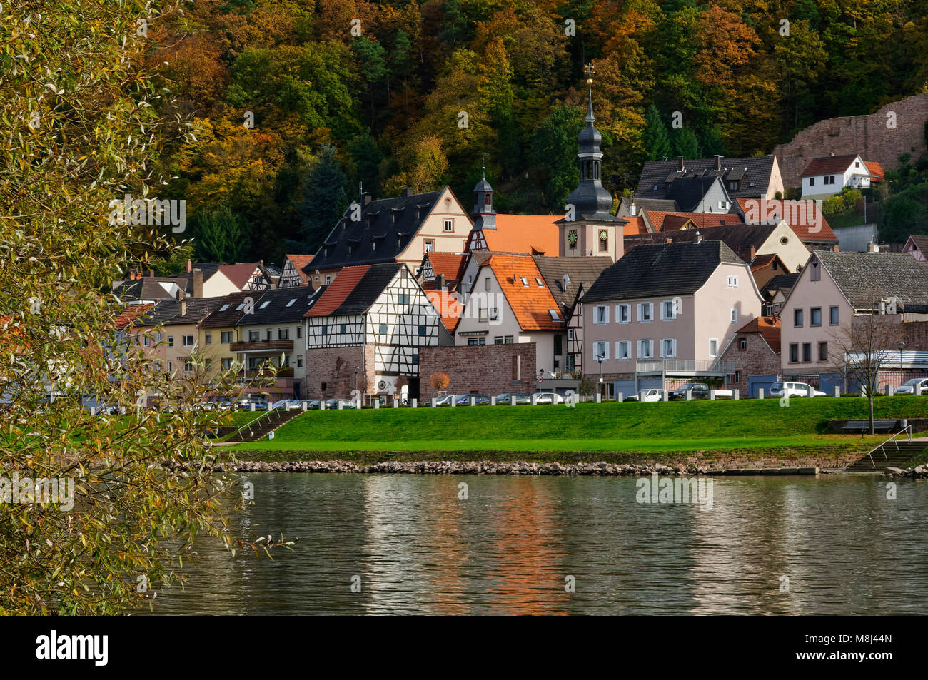 Old town of Freudenberg at the river Main, Main-Tauber District, Baden-Württemberg, Germany Stock Photo
