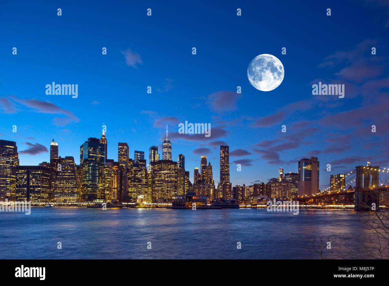 DOWNTOWN SKYLINE EAST RIVER MANHATTAN NEW YORK CITY USA Stock Photo - Alamy