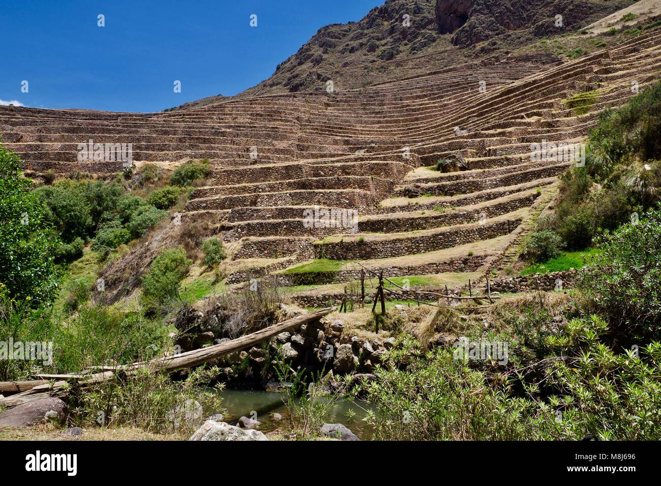 Terraces near Pisac, Sacred Valley, Peru Stock Photo