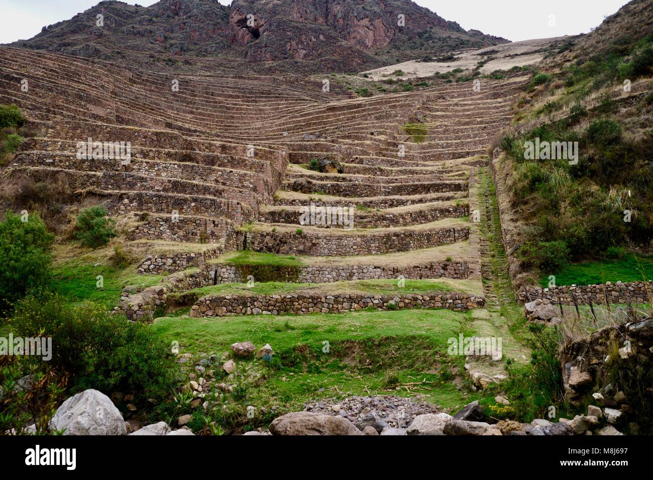 Terraces near Pisac, Sacred Valley, Peru Stock Photo