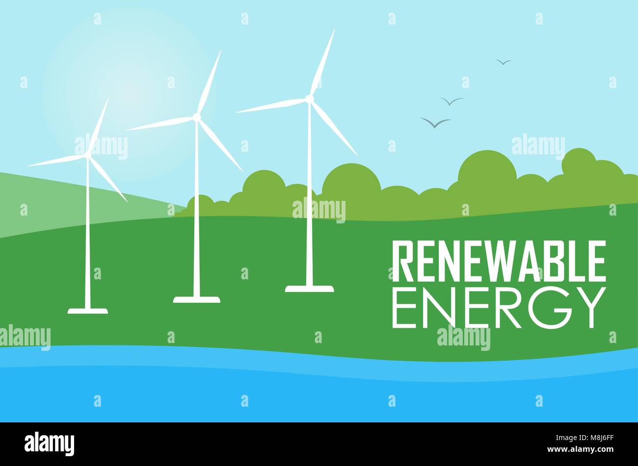 Renewable energy. Wind generator turbines Stock Vector Image & Art - Alamy
