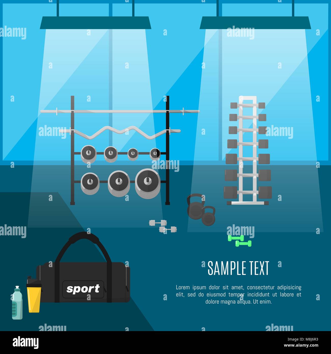 Gym interior with sports equipment Stock Vector Image & Art - Alamy