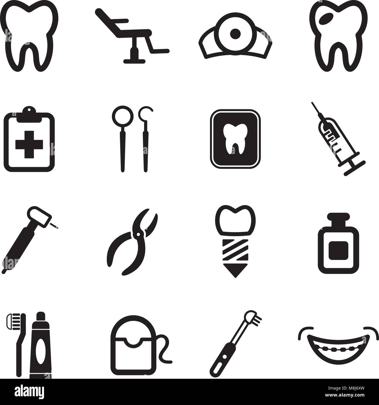 Dentist Icons Stock Vector