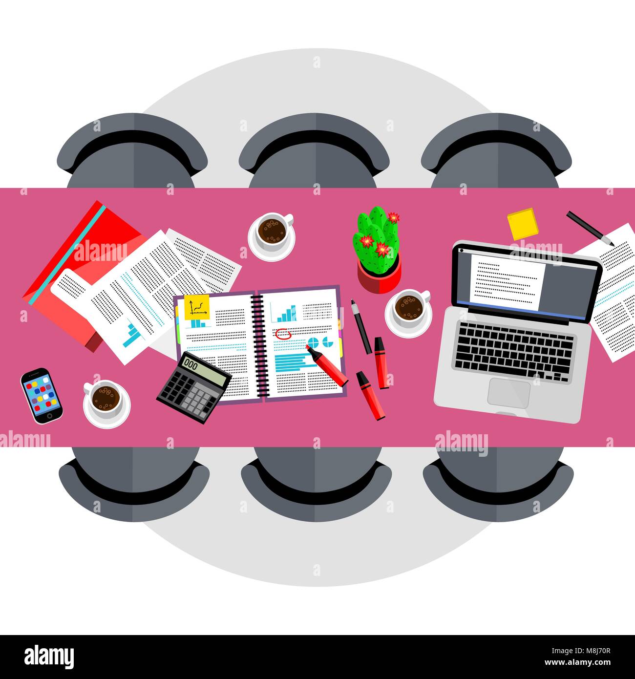 Business Template Top View Of Conference Room Stock Vector Image Art