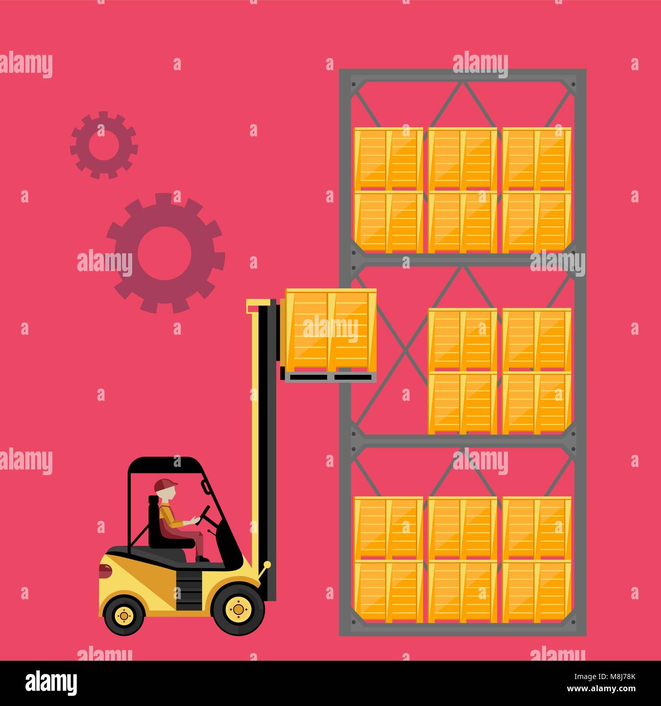 Forklift truck with boxes on pallet Stock Vector Image & Art - Alamy