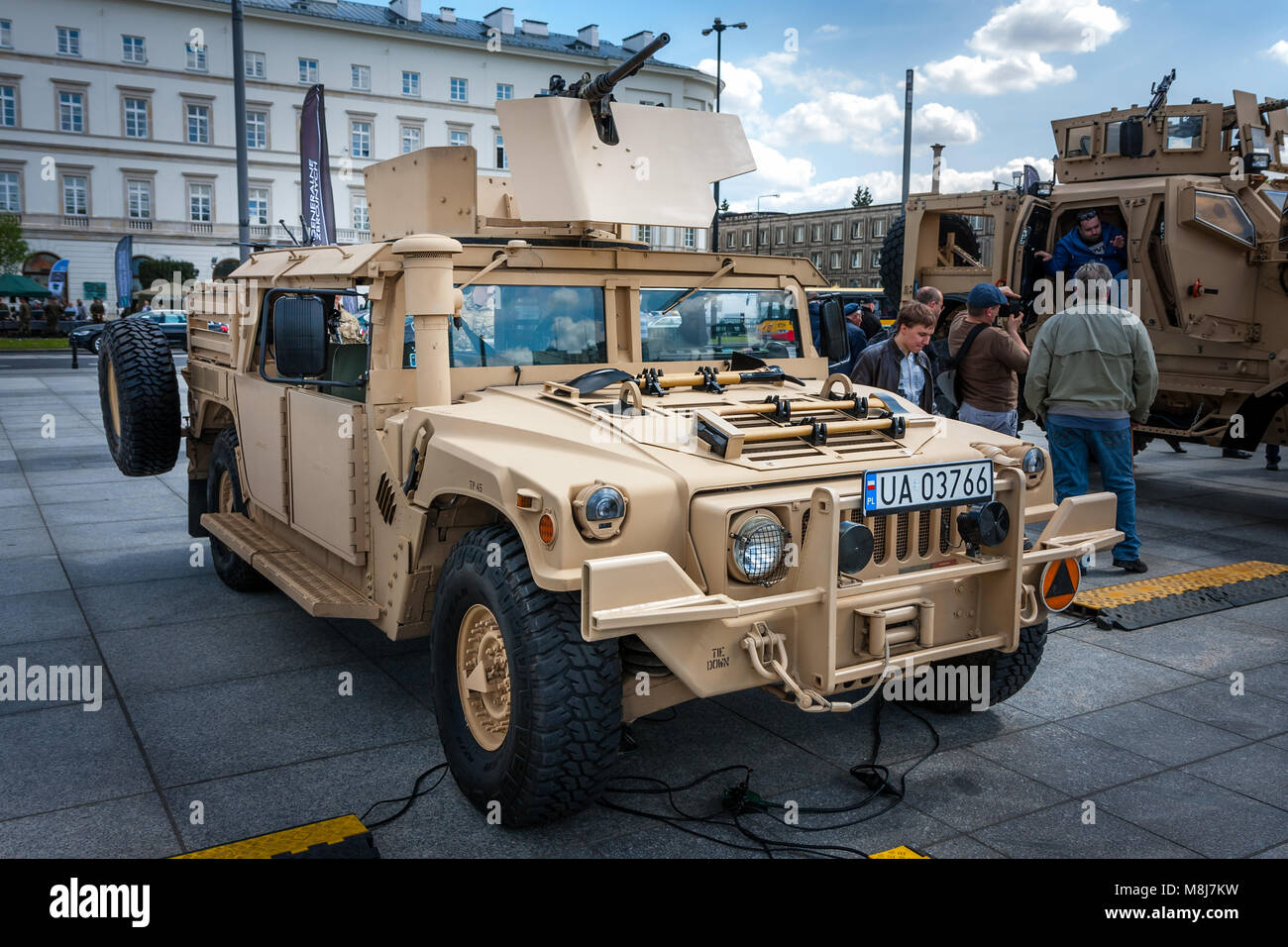 WARSAW, POLAND - MAY 08, 2015: Humvee HMMWV m1165 expanded capacity general purpose vehicle. 70th anniversary of end of World War II, public celebrati Stock Photo