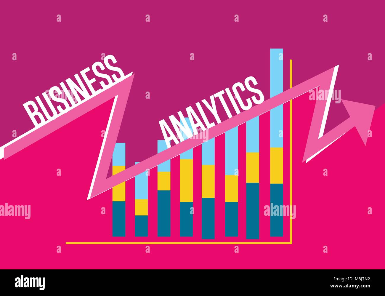 Business analytics banner with graphic report Stock Vector