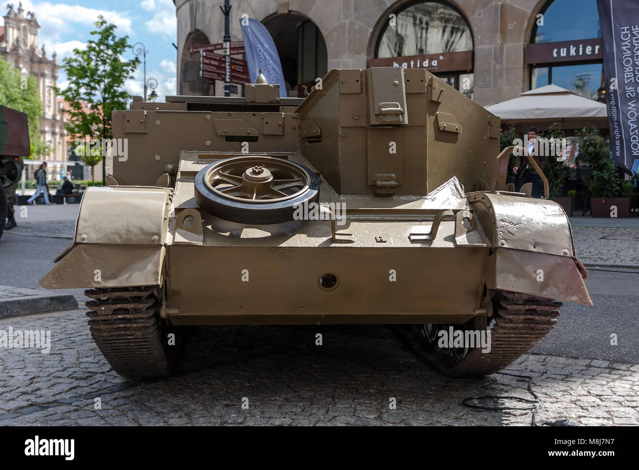 T 16 Universal Carrier, Bren Gun Carrier, light armored tracked vehicle, Second World War. Public celebrations. WARSAW, POLAND - MAY 08, 2015 Stock Photo