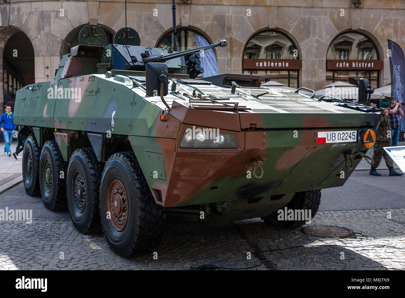 Rosomak (Wolverine) Infantry fighting vehicle. 70th Anniversary of End of World War II. WARSAW, POLAND - MAY 08, 2015 Stock Photo