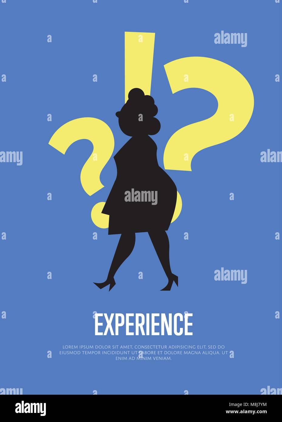 Experience business banner with woman silhouette Stock Vector Image