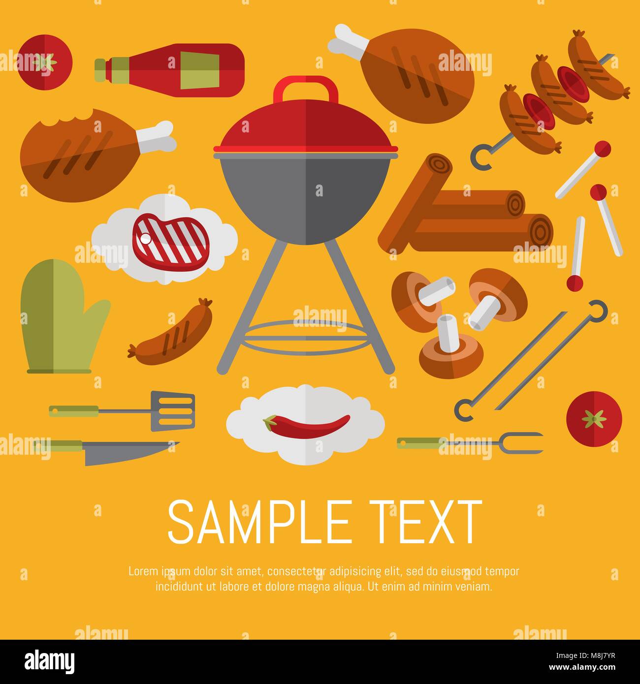 Barbecue grill card, design template Stock Vector Image & Art Alamy